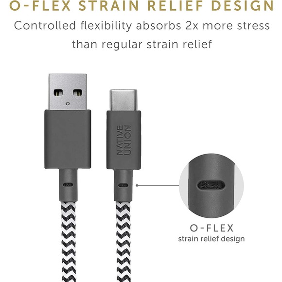 Native Union - BELT-KV-CL-ZEB-2 4' Lightning-to-USB Type C Cable - Zebra - Picture 7 of 8